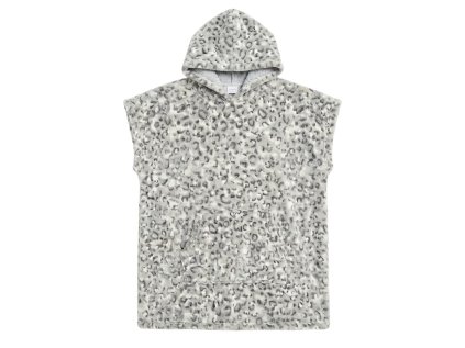 Módní mikinová deka LEOPARD šedá bez rukávů pro chladné dny