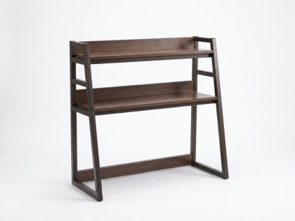 Police za stol VERTEX 90x95 cm, crna / dekor orah