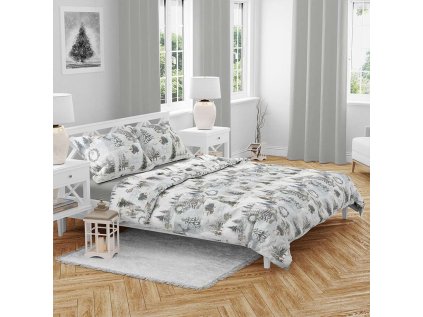 Barevné bavlněné povlečení WINTER WHISPER s přírodními motivy