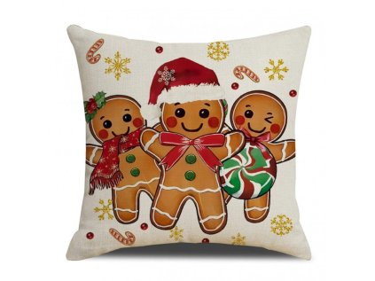 Povlak na polštář GINGERJOY 45x45 cm s veselým vánočním motivem