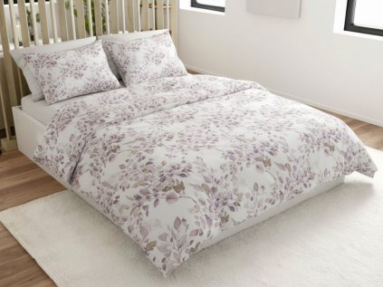 Elegantní povlečení z mikrovlákna FLORANY bílé s květinovým vzorem