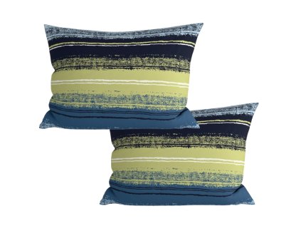 Sada 2 modrých povlaků BLUE STRIPES 50x70 cm z jemného mikrovlákna