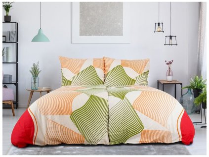 UNILO – moderní povlečení s barevnými vlnami z bavlny