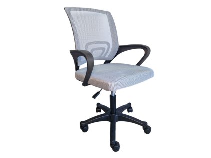 Bílá kancelářská židle JETTA s nastavitelnou výškou a kolečky pro stylové a pohodlné sezení u pracovního stolu