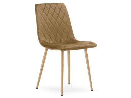 Elegantní hnědá sametová židle TURIN do moderní jídelny