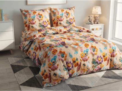 Barevné dětské povlečení z mikrovlákna PONYBLOOM s poníky