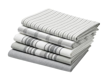 Stylové utěrky TESSARO 50x70 cm, 5 ks v šedobílých tónech