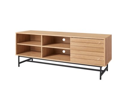 TV stolek VALMOR 140x40 cm, dekor dub v moderním obývacím pokoji