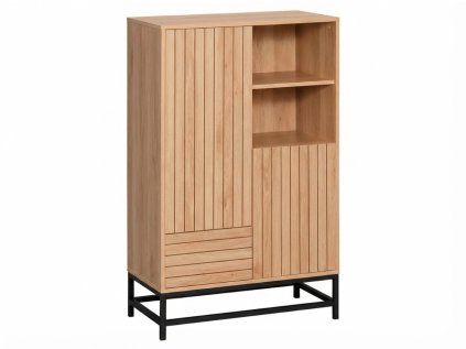 Vysoká komoda VALMOR 120x75 cm, dekor dub v moderním interiéru