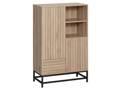 Vysoká komoda VALMOR 120x75 cm, dekor dub v moderním interiéru