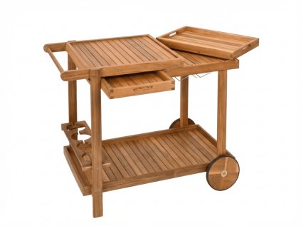 Zahradní servírovací stolek na kolečkách GRIL PARTY z akáciového dřeva