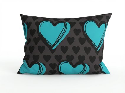 Povlak na polštář z mikrovlákna KASUGA 50x70 cm, tyrkysový s moderním vzorem