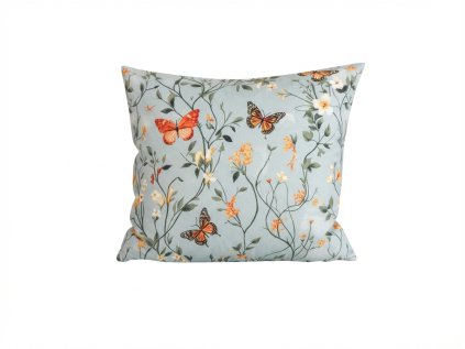 Povlak na polštář z mikrovlákna MONARCH WINGS světle modrý 45x45 cm s motýly