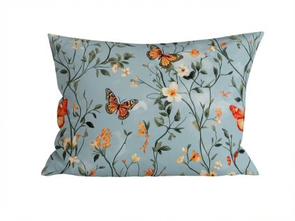 Povlak na polštář z mikrovlákna MONARCH WINGS světle modrý 50x70 cm s motýly