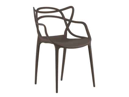Smeđa plastična stolica KATO