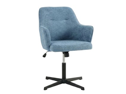 Modré kancelářské křeslo NERIS s čalouněním a otočnou podnoží