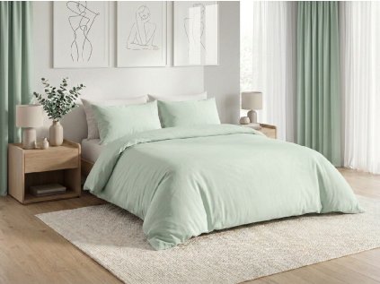 Pamučna posteljina CALMORA u boji mente