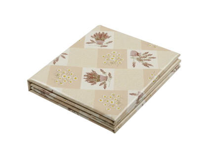 91935 pvc ubrus bellisa 120x140 cm bezovy s kvetinovym patchwork vzorem