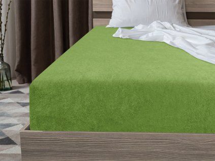 Froté prostěradlo BASIC zelené 90x200 cm pro svěží vzhled ložnice