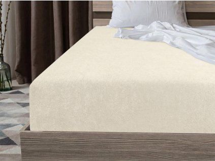 Froté prostěradlo MOLTON krémové 180 x 200 cm pro maximální pohodlí