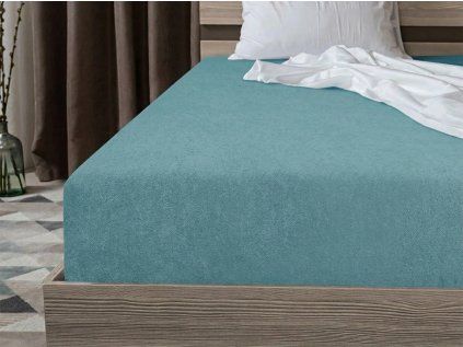 Froté prostěradlo MOLTON modrozelené 90 x 200 cm pro maximální pohodlí