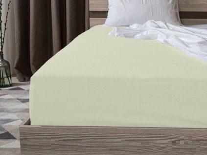 Jersey prostěradlo světle krémové 160 × 200 cm – pohodlné a elegantní