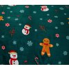 Posteljina mikropliš SNOWMAN AND GINGERBREAD zelena
