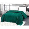 Zelený sametový přehoz na postel se vzorem ARROW VELVET (Dimenzije 200 x 220 cm)