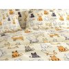 Stylové povlečení COLORED CATS PURE krémové s potiskem koček