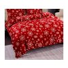 Hřejivý set 2x povlečení mikroplyš SNOWFALL červené + prostěradlo SOFT bílé
