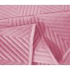 Světle růžový sametový přehoz na postel se vzorem ARROW VELVET (Dimenzije 200 x 220 cm)