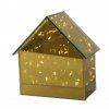 LED skleněný domeček ELITE, zlatý - luxusní doplněk pro váš domov