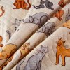 Designový krémový přehoz na postel COLORED CATS s motivem koček