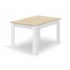 Moderní jídelní stůl MADO, 120 x 80 cm, bílá konstrukce s deskou v dekoru dub sonoma, ideální pro rodinné večeře, součást jídelního setu