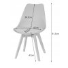 Stylový jídelní set MADO 1+4, obsahující stůl 120 x 80 cm v bílé barvě s deskou v dekoru dub sonoma a čtyři šedé židle BALI MARK