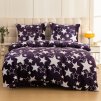 Luxusní povlečení mikroplyš HVĚZDY fialové s hvězdným vzorem