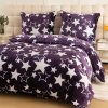 Měkké povlečení mikroplyš HVĚZDY fialové pro příjemný odpočinek