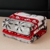 Hřejivá vánoční mikroplyšová deka SNOWY FOREST šedá ideální na zimu