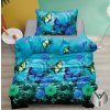 Bavlněné povlečení MODRÝ A ZELENÝ MOTÝL – elegantní modrý design