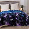 Hřejivá mikroplyšová deka VIOLET BUTTERFLY tmavě modrá s jemným vzorem