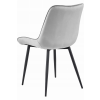 Designová světle šedá sametová židle BERA s černými kovovými nohami