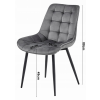 Světle šedá sametová židle BERA s černými nohami, moderní styl