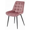 Pohodlná tmavě růžová sametová židle BERA s černými nohami