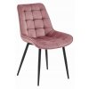 Tmavě růžová sametová židle BERA s černými nohami, elegantní styl