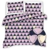 Elegantní povlečení VIOLET HEARTS světle fialové s jemným motivem srdcí