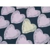 Povlečení z mikrovlákna VIOLET HEARTS – fialová srdíčka na tmavém podkladu