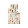 Krémové povlečení COLORED CATS flanel s motivem koček pro pohodlný spánek