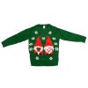 Dámský vánoční svetr GNOME tmavě zelený s originálním motivem skřítků