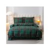 Pohodlné flanelové povlečení KOSTKA zelené pro chladné noci