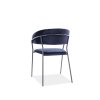 29655 1 tmave modra jidelni zidle lira b velvet s cernymi nohami